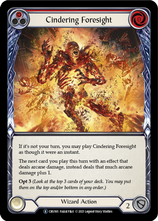 Cindering Foresight (Red) [Crucible of War Unlimited] Unlimited Rainbow Foil