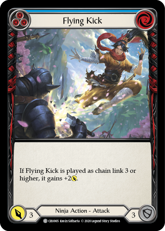 Flying Kick (Blue) [Crucible of War 1st Edition] 1st Edition Rainbow Foil