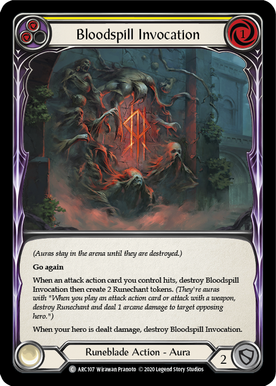 Bloodspill Invocation (Yellow) [Arcane Rising Unlimited] Unlimited Rainbow Foil
