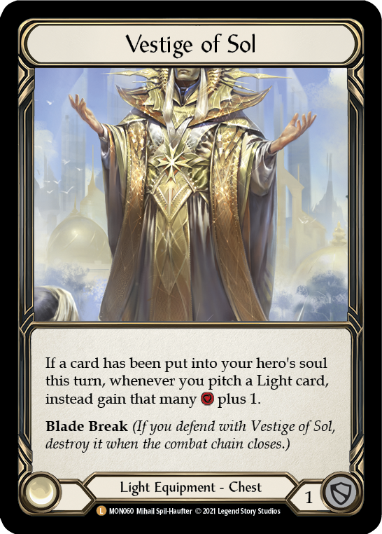 Vestige of Sol [Monarch 1st Edition] 1st Edition Cold Foil
