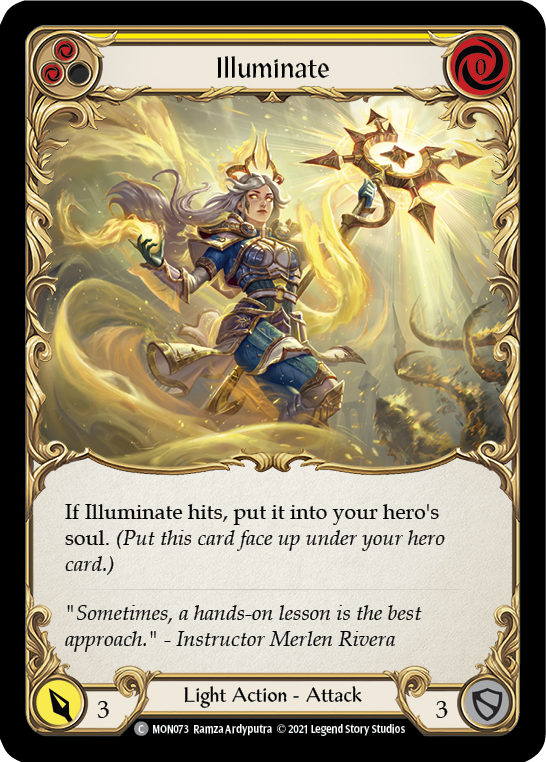 Illuminate (Yellow) [Monarch 1st Edition] 1st Edition Rainbow Foil