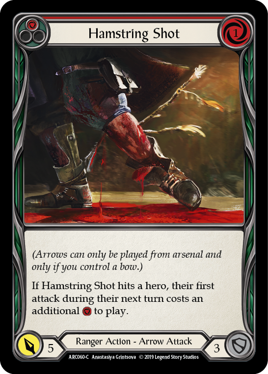 Hamstring Shot (Red) [Arcane Rising 1st Edition] 1st Edition Rainbow Foil