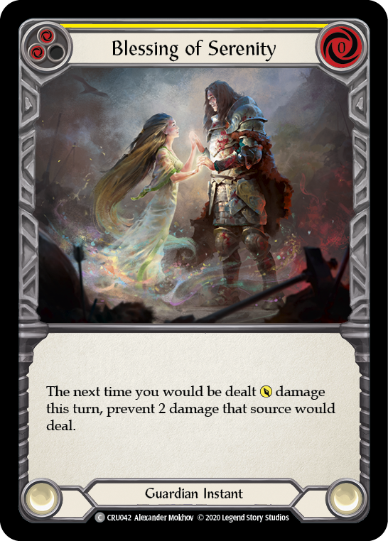 Blessing of Serenity (Yellow) [Crucible of War 1st Edition] 1st Edition Rainbow Foil