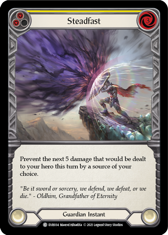 Steadfast (Yellow) [Everfest] 1st Edition Rainbow Foil