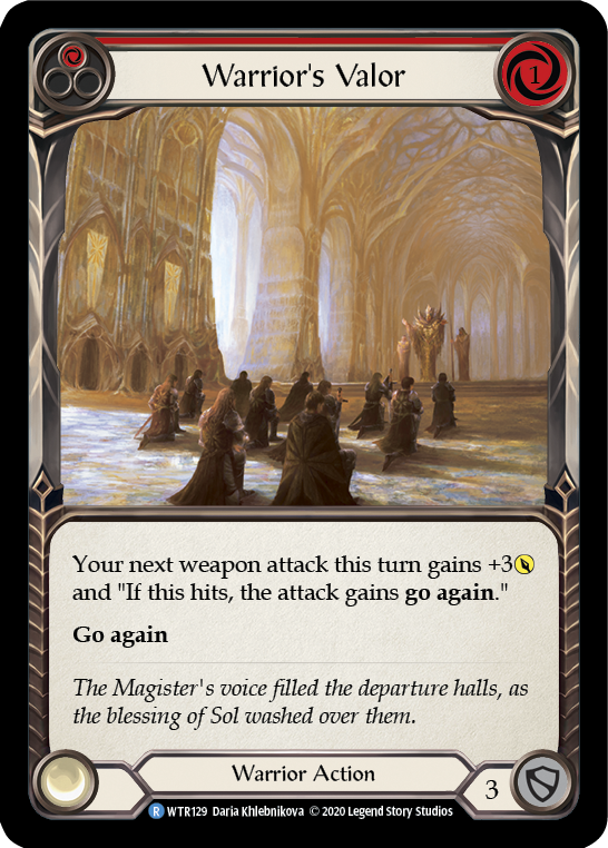 Warrior's Valor (Red) [Welcome to Rathe Unlimited] Unlimited Rainbow Foil