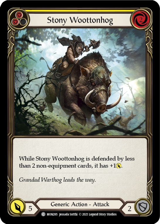 Stony Woottonhog (Yellow) [Monarch 1st Edition] 1st Edition Rainbow Foil