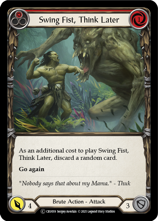 Swing Fist, Think Later (Red) [Crucible of War Unlimited] Unlimited Rainbow Foil