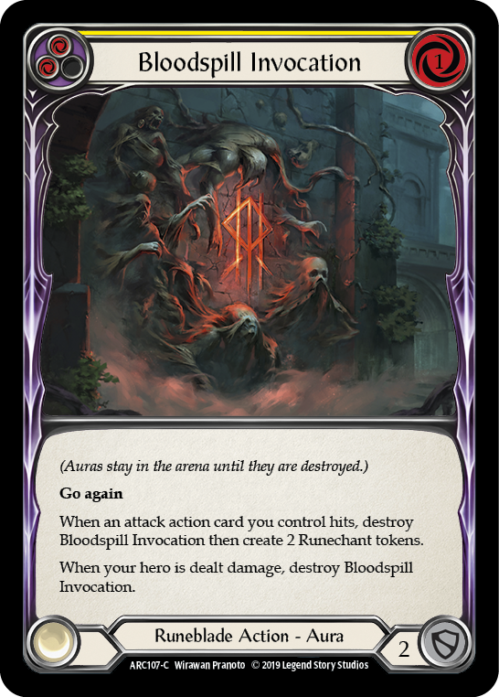 Bloodspill Invocation (Yellow) [Arcane Rising 1st Edition] 1st Edition Rainbow Foil