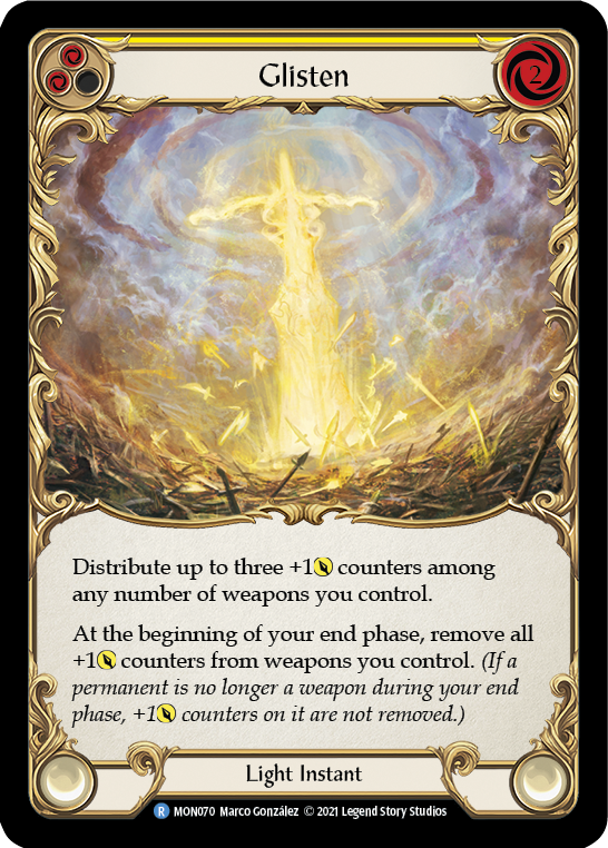 Glisten (Yellow) [Monarch 1st Edition] 1st Edition Rainbow Foil
