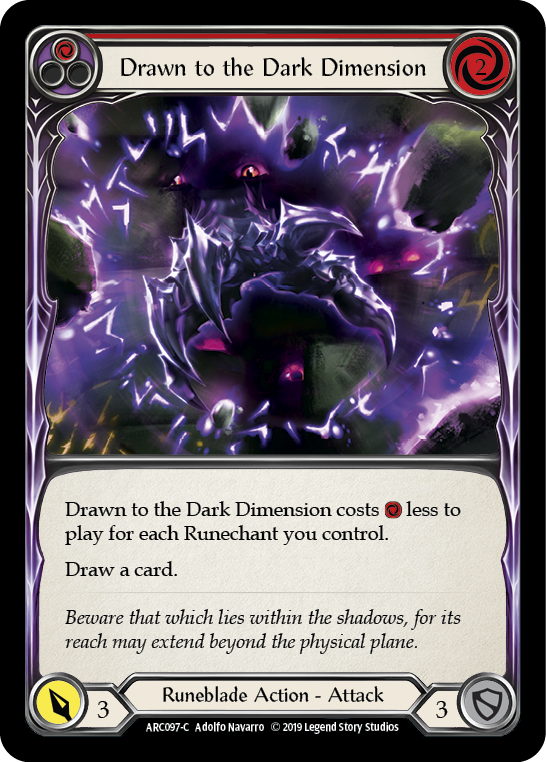 Drawn to the Dark Dimension (Red) [Arcane Rising 1st Edition] 1st Edition Rainbow Foil