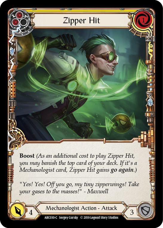 Zipper Hit (Yellow) [Arcane Rising 1st Edition] 1st Edition Normal