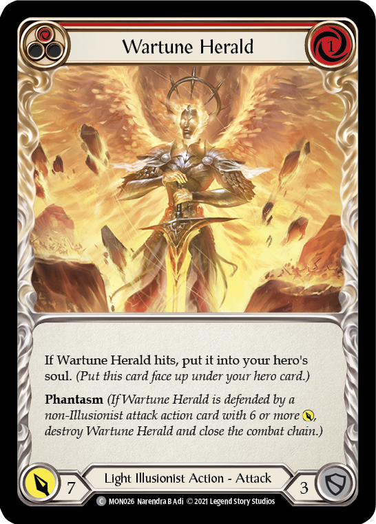 Wartune Herald (Red) [Monarch 1st Edition] 1st Edition Rainbow Foil