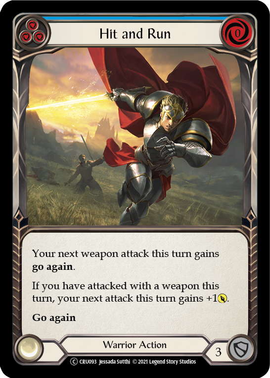 Hit and Run (Blue) [Crucible of War Unlimited] Unlimited Rainbow Foil