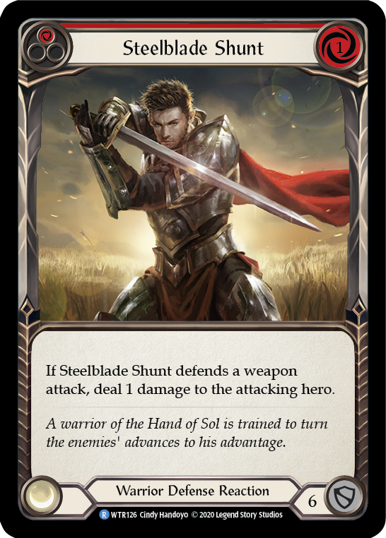Steelblade Shunt (Red) [Welcome to Rathe Unlimited] Unlimited Rainbow Foil