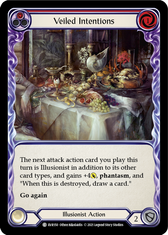 Veiled Intentions (Red) [Everfest] 1st Edition Rainbow Foil