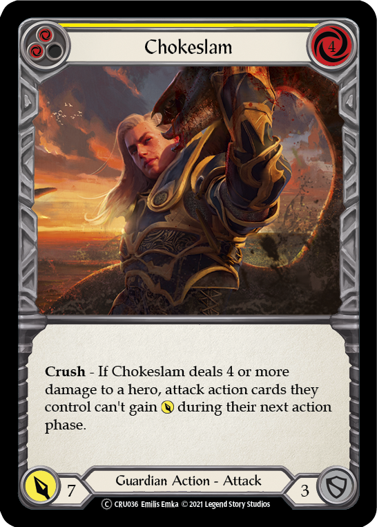 Chokeslam (Yellow) [Crucible of War Unlimited] Unlimited Rainbow Foil