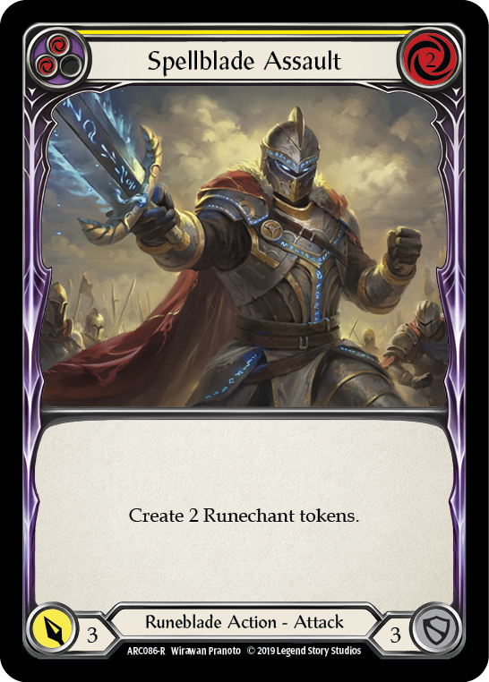 Spellblade Assault (Yellow) [Arcane Rising 1st Edition] 1st Edition Rainbow Foil