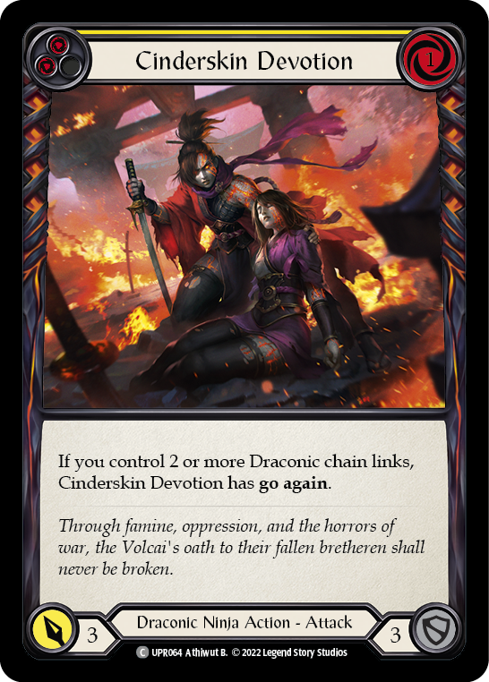 Cinderskin Devotion (Yellow) [Uprising] Rainbow Foil