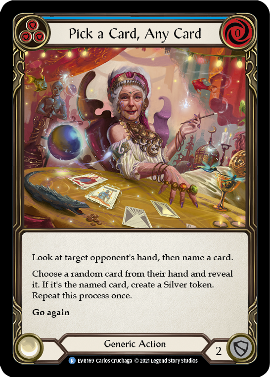 Pick a Card, Any Card (Blue) [Everfest] 1st Edition Normal
