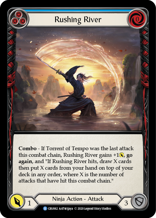 Rushing River (Blue) [Crucible of War 1st Edition] 1st Edition Rainbow Foil