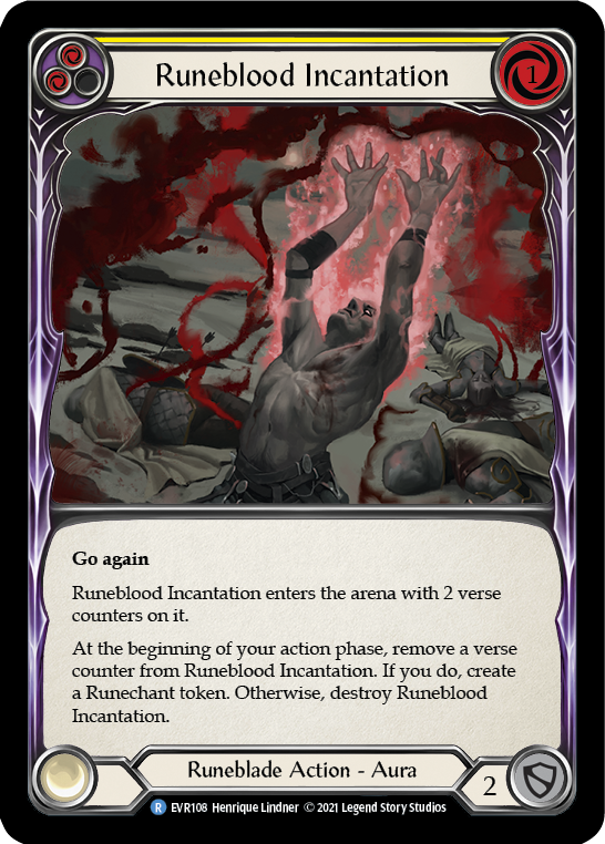 Runeblood Incantation (Yellow) [Everfest] 1st Edition Rainbow Foil