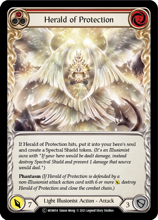 Herald of Protection (Red) [Monarch Unlimited] Unlimited Rainbow Foil