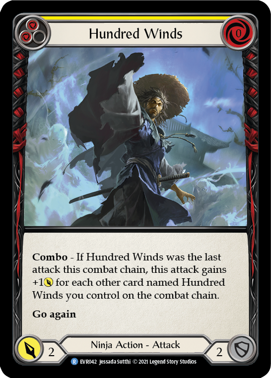Hundred Winds (Yellow) [Everfest] 1st Edition Rainbow Foil