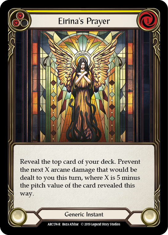 Eirina's Prayer (Yellow) [Arcane Rising 1st Edition] 1st Edition Rainbow Foil