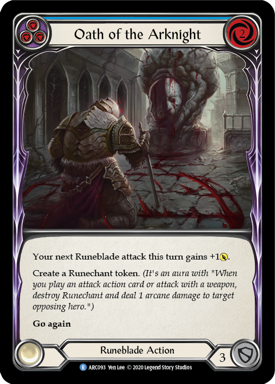 Oath of the Arknight (Blue) [Arcane Rising Unlimited] Unlimited Rainbow Foil