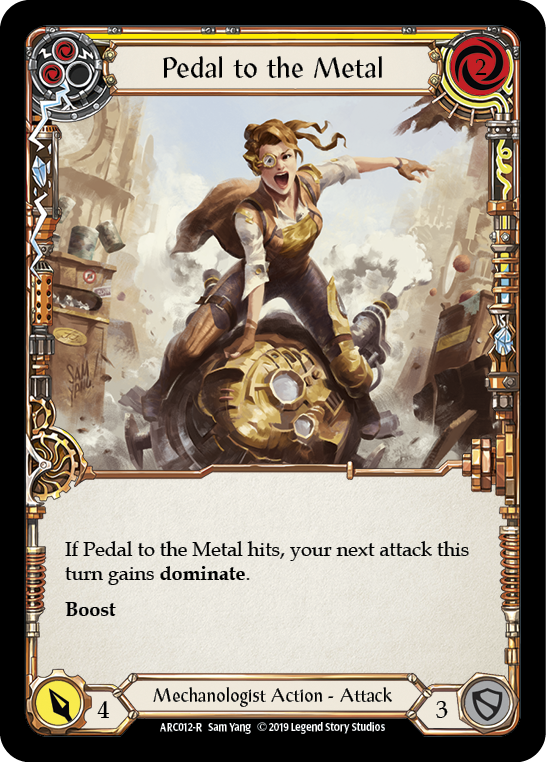 Pedal to the Metal (Yellow) [Arcane Rising 1st Edition] 1st Edition Rainbow Foil