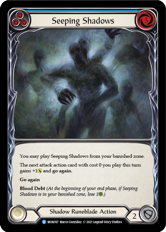 Seeping Shadows (Blue) [Monarch 1st Edition] 1st Edition Normal