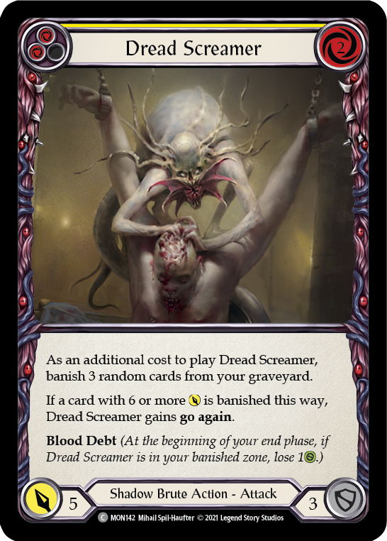 Dread Screamer (Yellow) [Monarch 1st Edition] 1st Edition Rainbow Foil