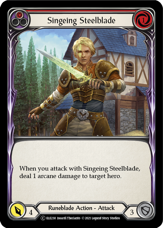 Singeing Steelblade (Red) [Tales of Aria Unlimited] Unlimited Rainbow Foil