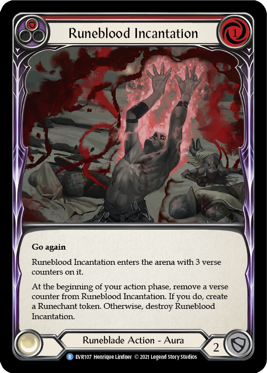 Runeblood Incantation (Red) [Everfest] 1st Edition Rainbow Foil