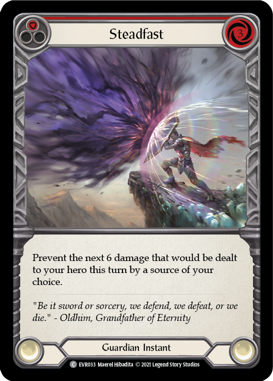 Steadfast (Red) [Everfest] 1st Edition Rainbow Foil