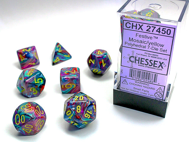Chessex: Festive 7-Die Set Mosaic/Yellow