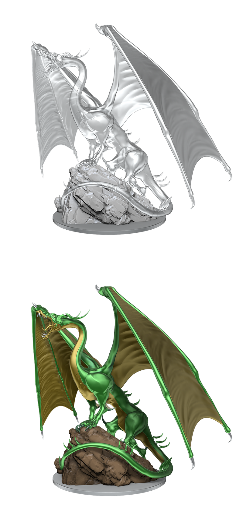 DND UNPAINTED MINIS WV17 YOUNG EMERALD DRAGON