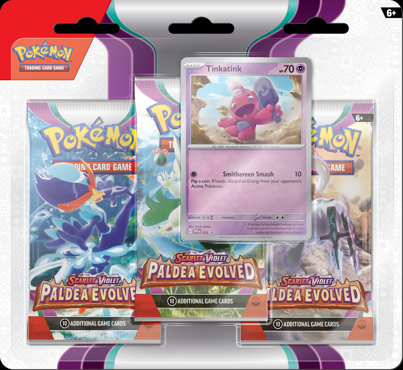 Pokemon SV2 Paldea  Evolved 3PK Blister Tinkatink