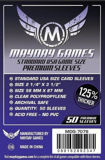 MAYDAY THICK SLEEVES 56MM X 87MM 50CT