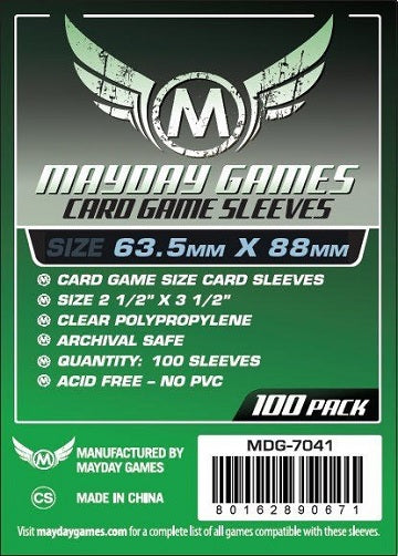 MAYDAY STANDARD SLEEVES 63.5MM X 88MM 100CT