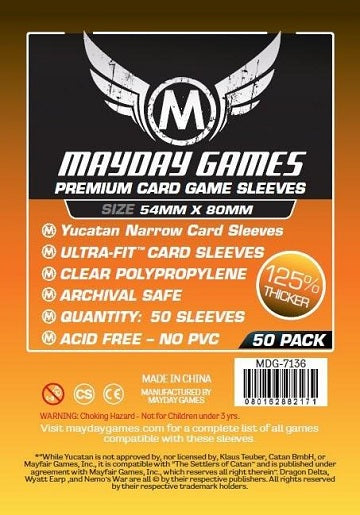 MAYDAY SLEEVES 54mm X 80mm 50CT