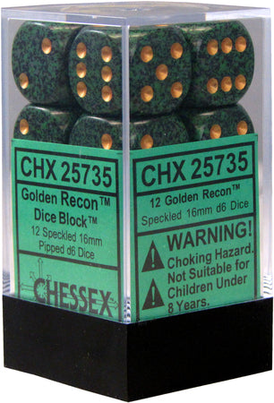 Chessex: Speckled 12D6 Golden Recon 16mm