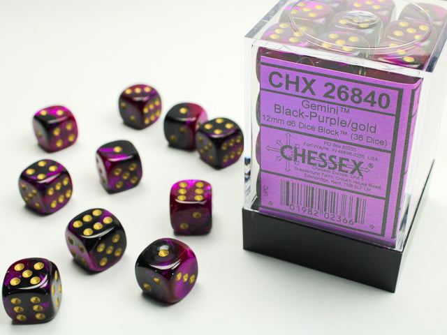 GEMINI 36D6 NOIR-VIOLET/OR 12MM