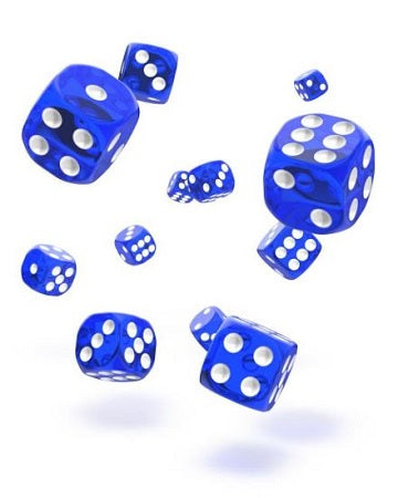Oakie Doakie 36D6 12mm Dice - Translucent Blue