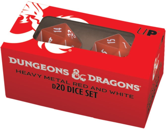 UP DICE HEAVY METAL DND D20 ROUGE/BLANC
